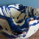 Glazed terracotta mortar and wooden pestle