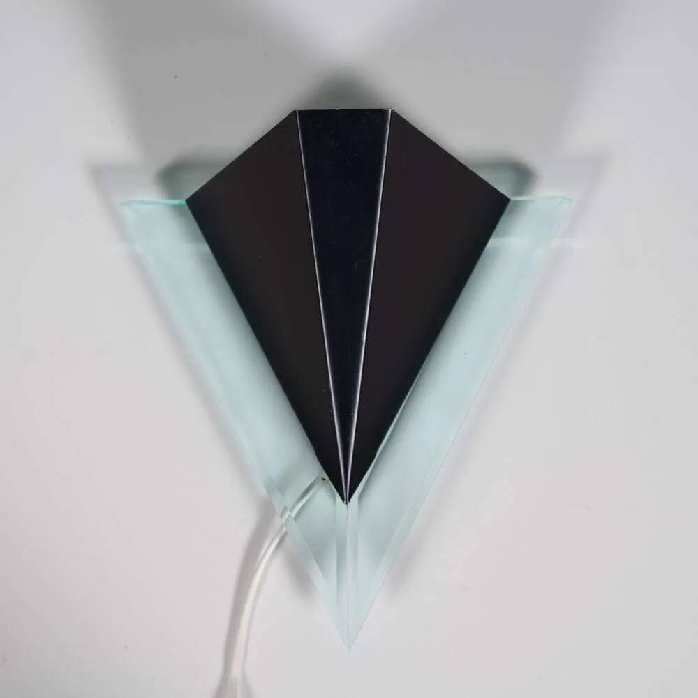 Minimalist 80s wall lamp, postmodern light fixture.