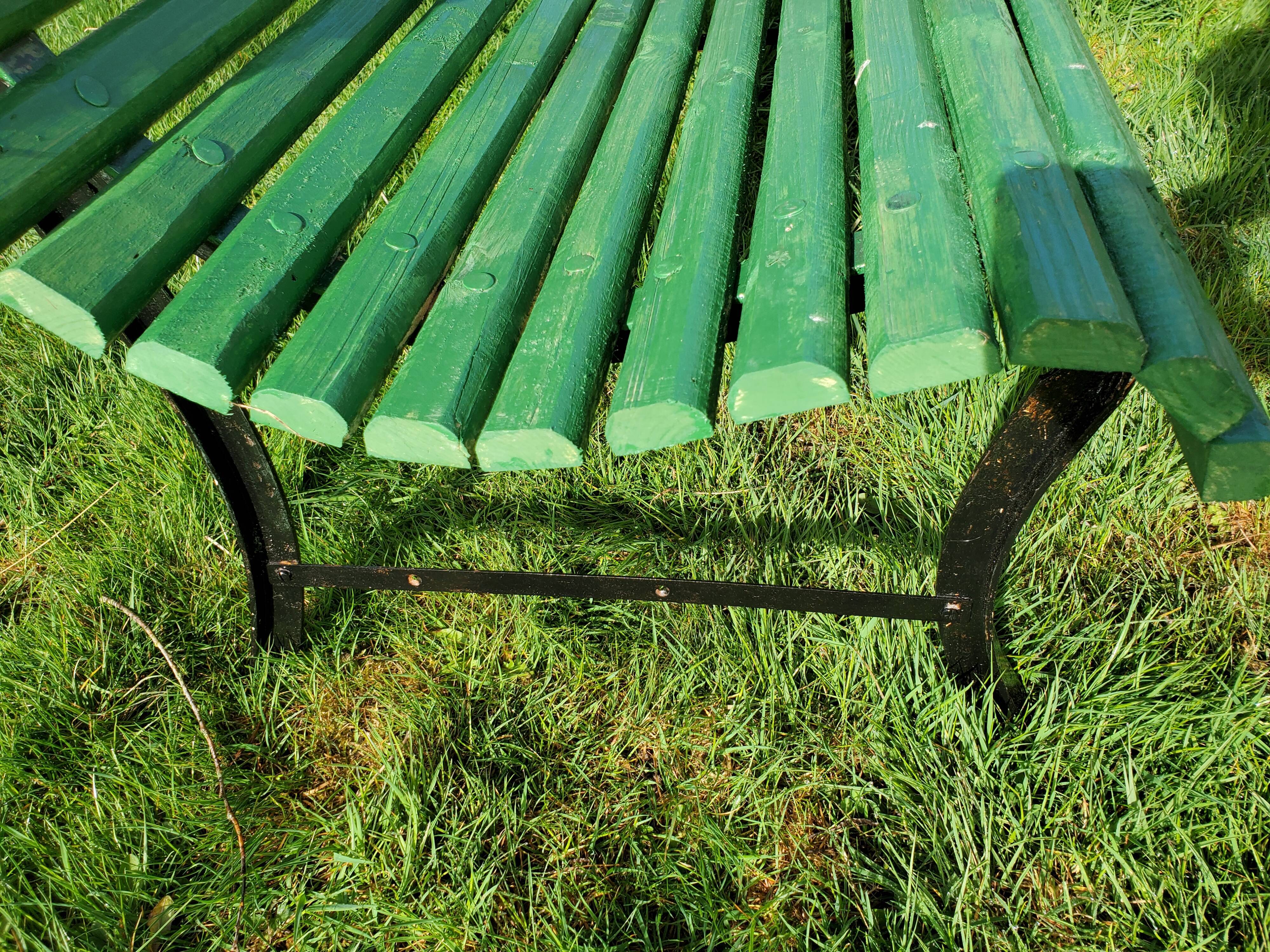Slatted garden bench