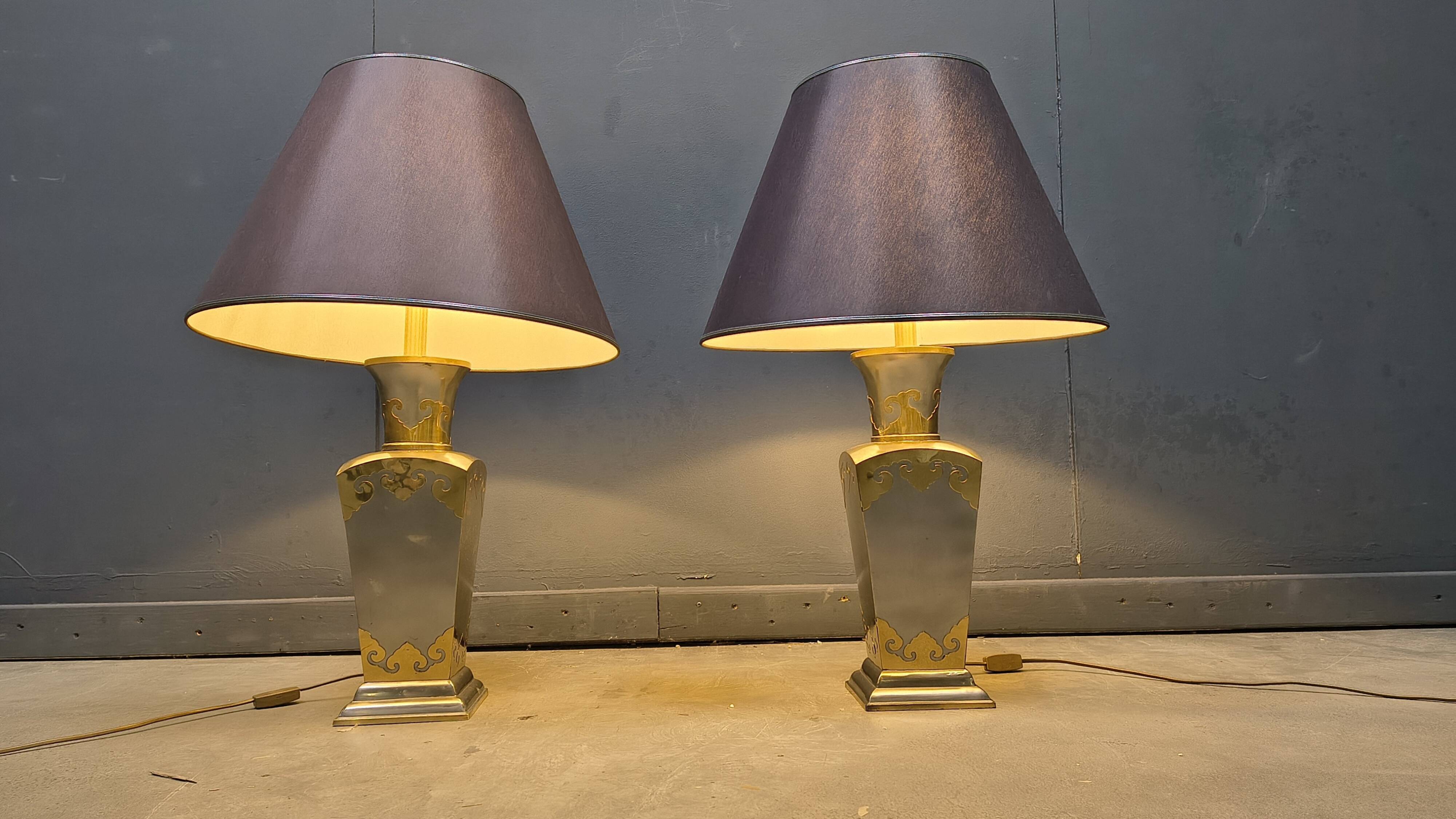Lampes de table en étain vintage, années 1970 - ensemble de 2