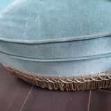 Upholstered velvet toad armchair