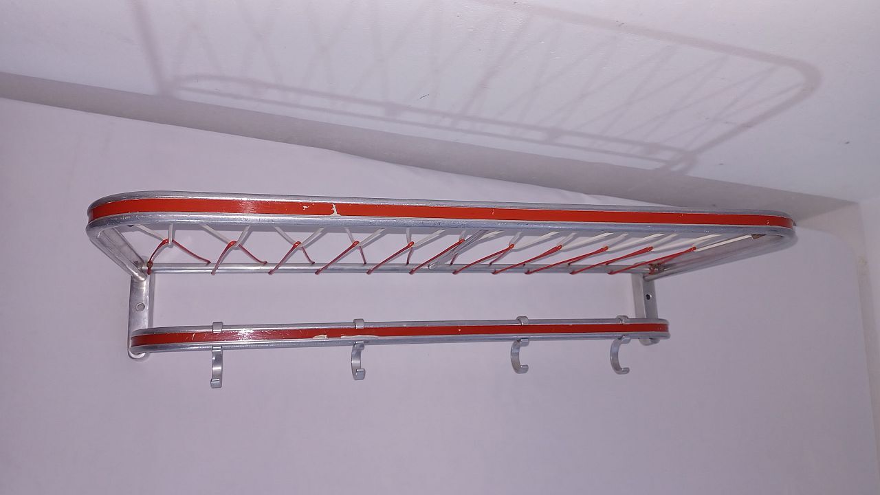 Wall coat rack aluminum 1970