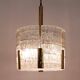 Kalmar Suspension Tambour Drum, Brass, Frosted Textured Glass, Austria, 1960s