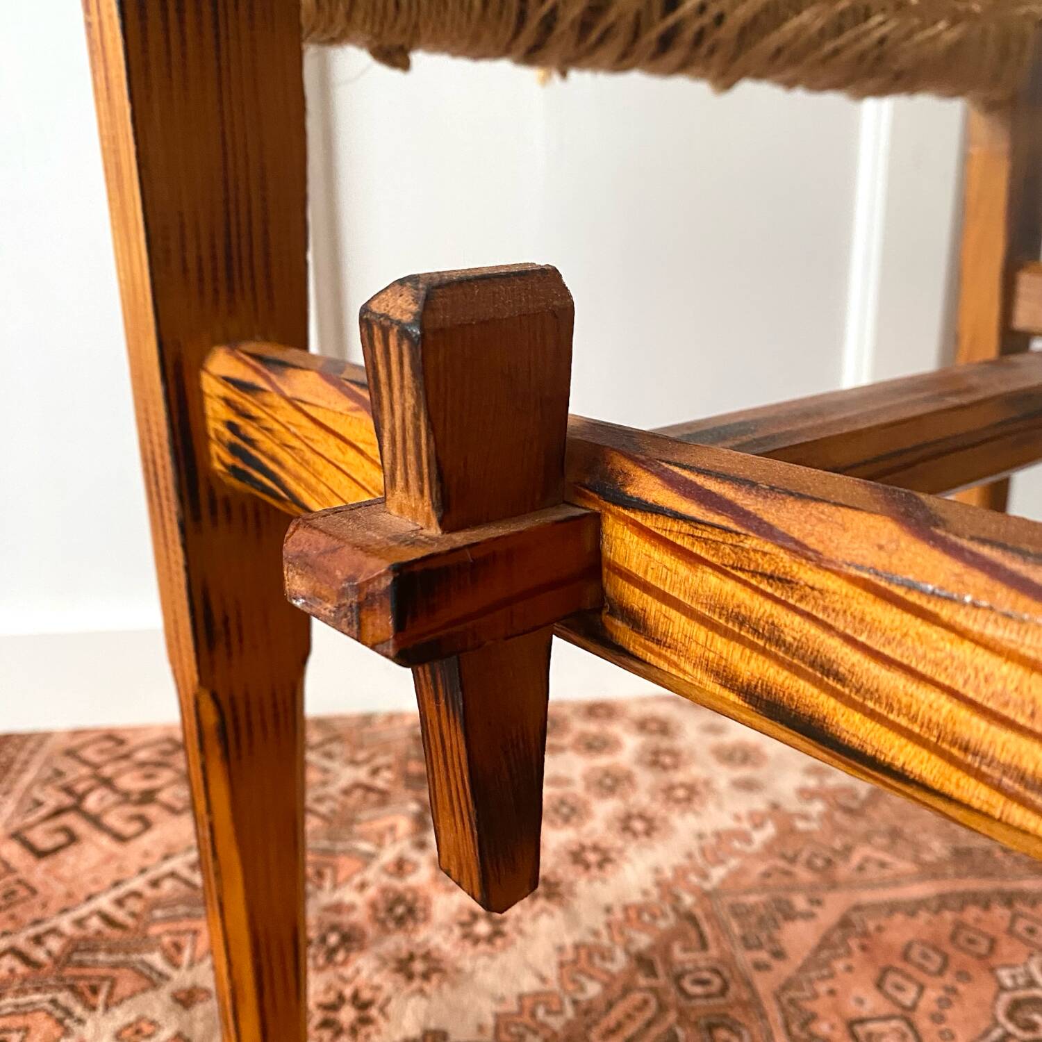 1960s woven seat stool