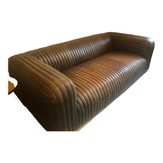 Full grain leather sofa-3 places