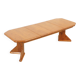 Large extendable Danish dining table in solid pine, 1970s.