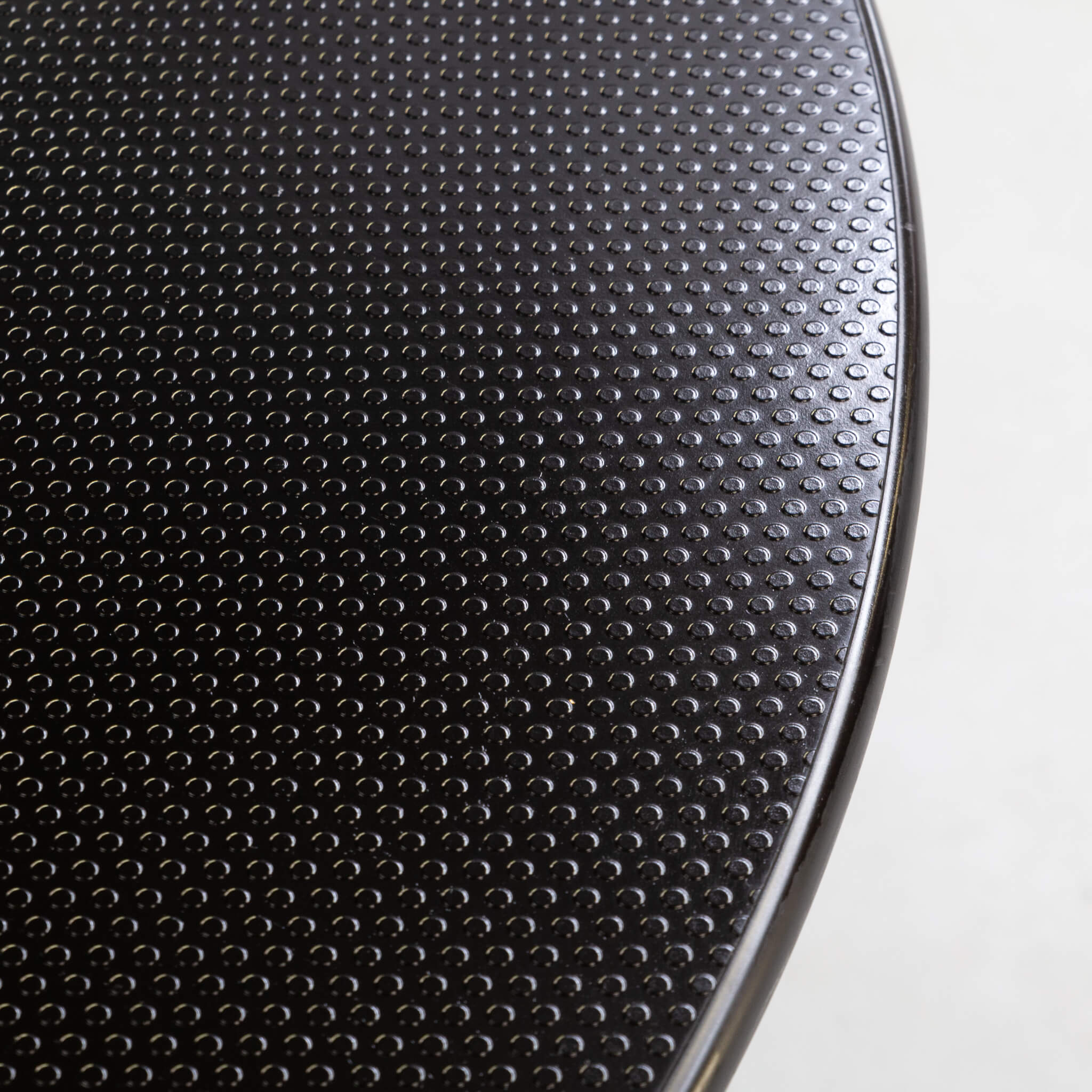 80s rounded metal and wooden dining table