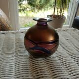 Vase Phoenician Malte 10 cm de haut verre multicolore doré