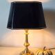 Brass lamp with lampshade