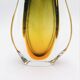 Murano Vase Flavio Poli Seguso Sommerso Green Amber Design 1950s