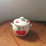 Vintage pot in faience with apple decoration