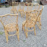 7 vintage rattan chairs