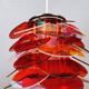 Danish Space Age hanging lamp made of plexiglass "leaves" with mirror reflex