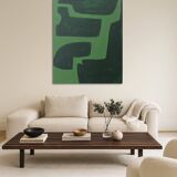 Organic abstract green on green 100x81cm