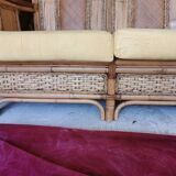 Old set sofa and rattan chair and caning