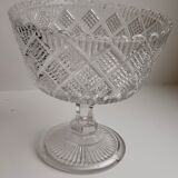 Old cut in pressed molded glass of the Verrerie de Scailmont signed