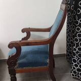 Fauteuil et repose pieds Louis Philippe