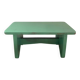 Vintage wooden footrest in mint green.