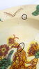 Plat XL d'art populaire aux fleurs et à l'oiseau