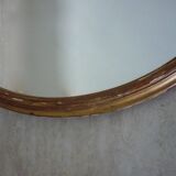 Miroir ovale bois doré ancien