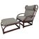 Mid-century bamboo wingback chair with ottoman by Gervasoni.