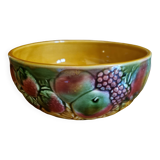 Saladier Barbotine Sarreguemines motif Fruits