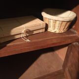 Beech bedside table on marble; 30/40s