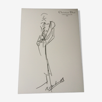 Christian dior: nice fashion illustration and photography press of the 1980s vintage