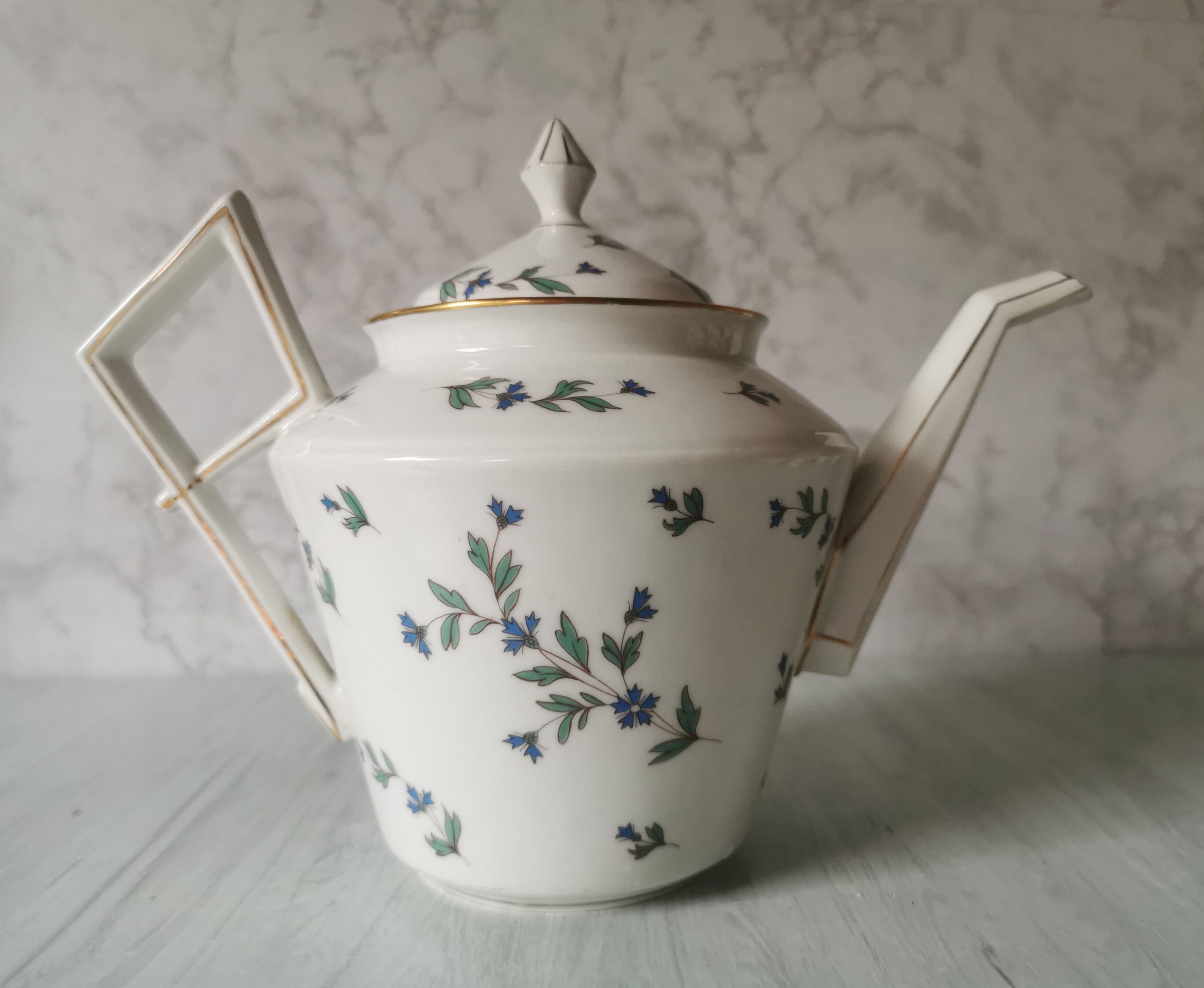 Porcelain barbel tea set Limoges Guérin