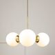 Mid-Century Modern Italian Chandelier in Brass and Opaline Glass, 1960s