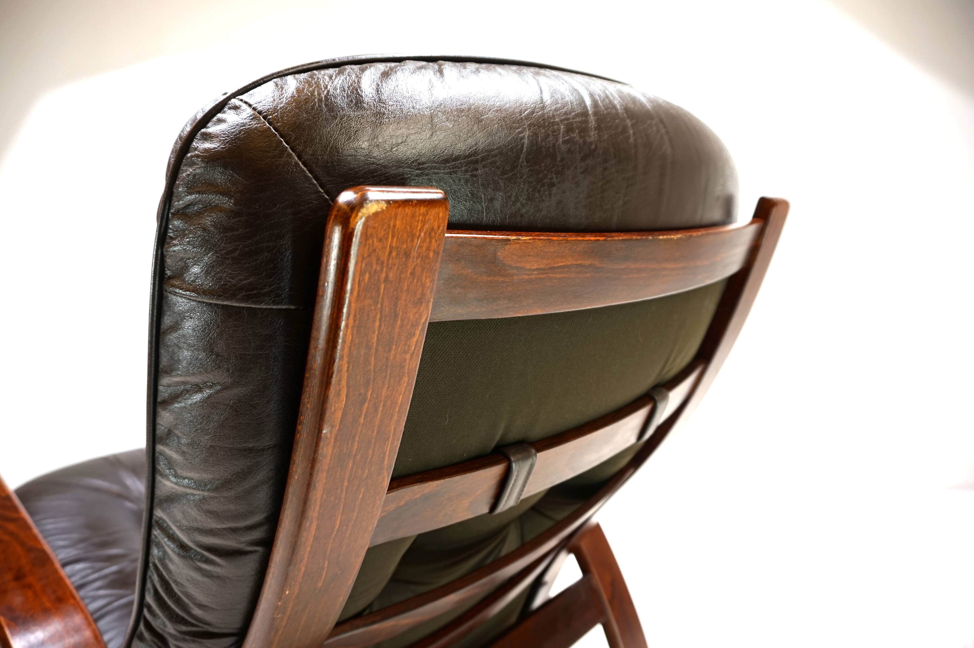 Westnofa The Panter leather lounge chair by Arnt Lande, 1970s
