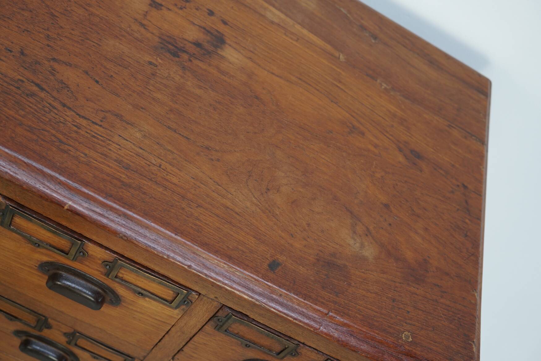 Vintage Dutch Teak Apothecary / Filing Cabinet, 1930s