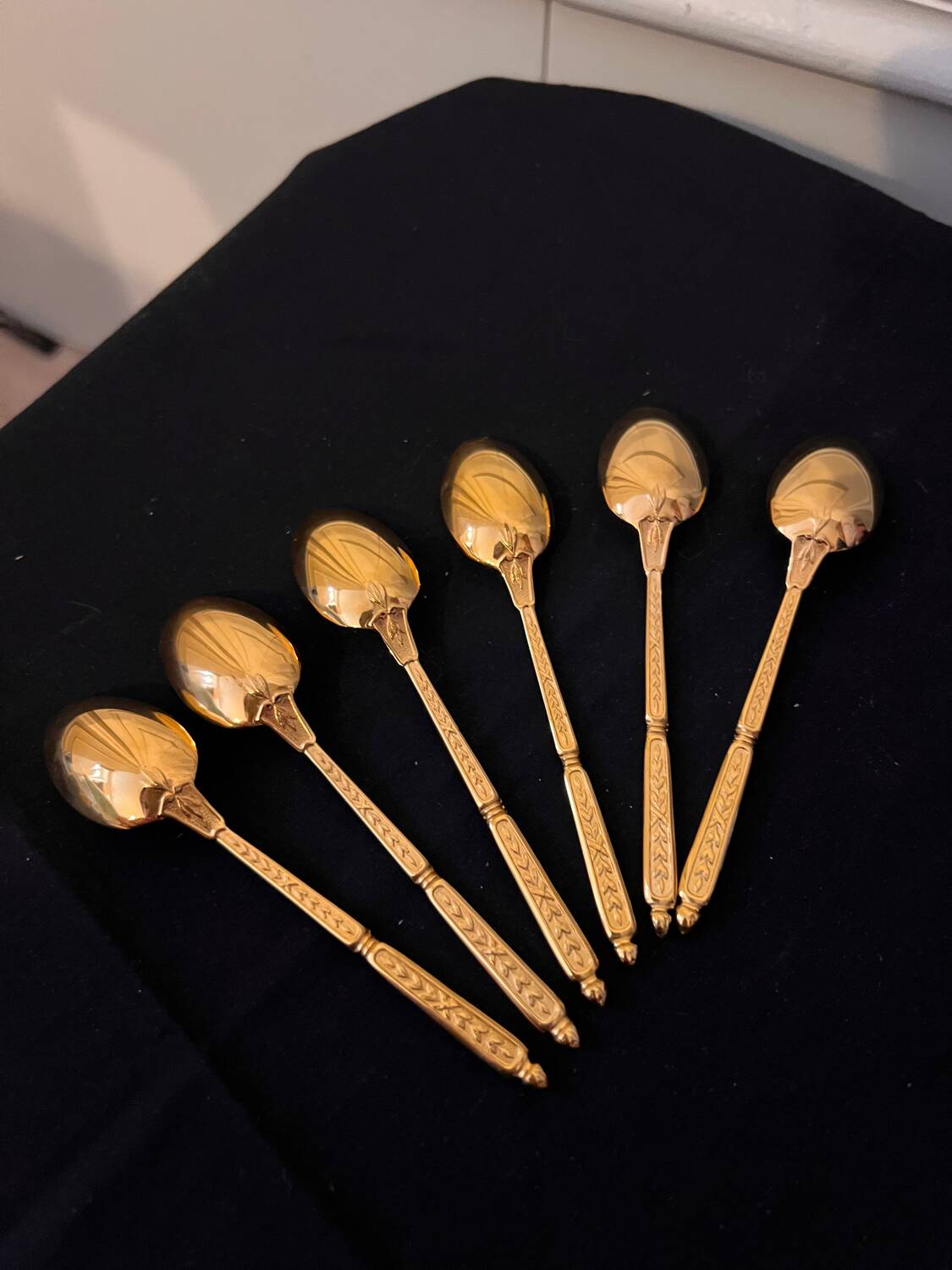 6 golden Alfénide moka spoons