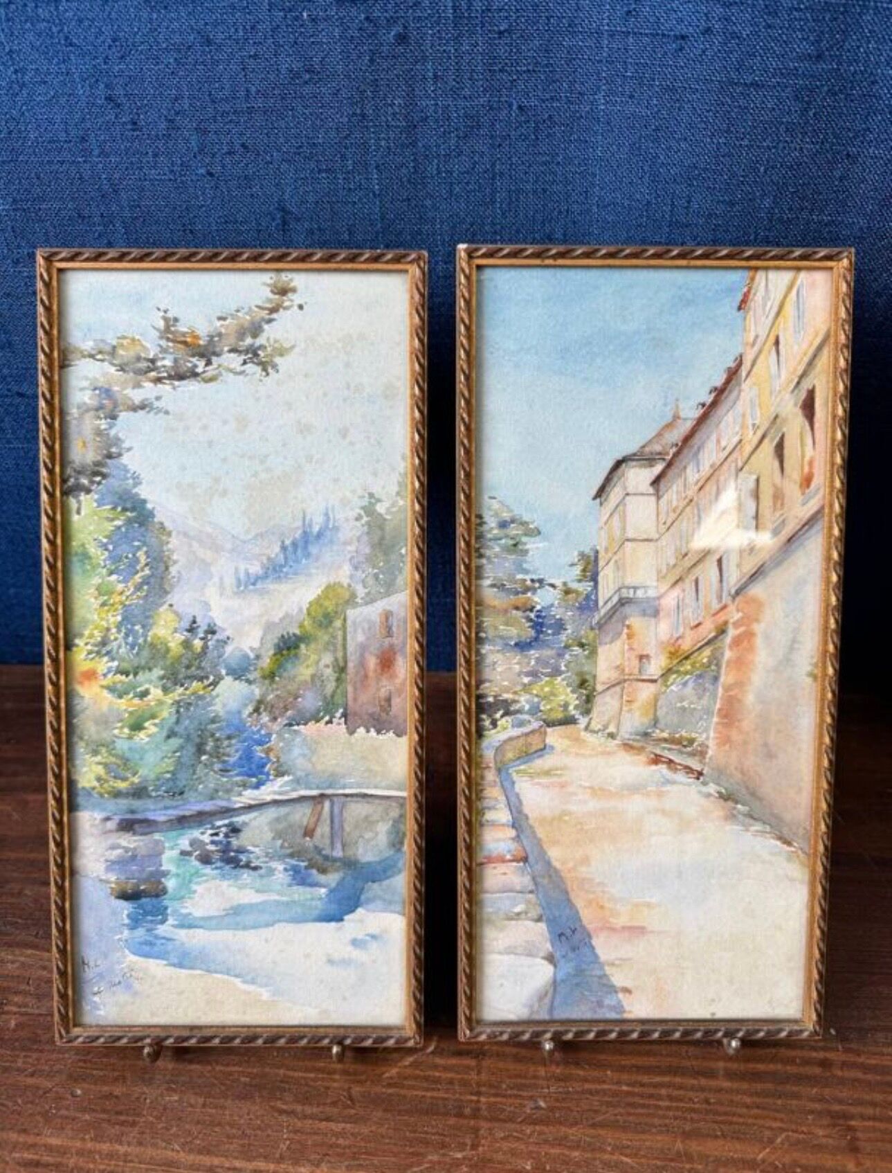 Pair of watercolours signed M.L, early 20th century, Provence