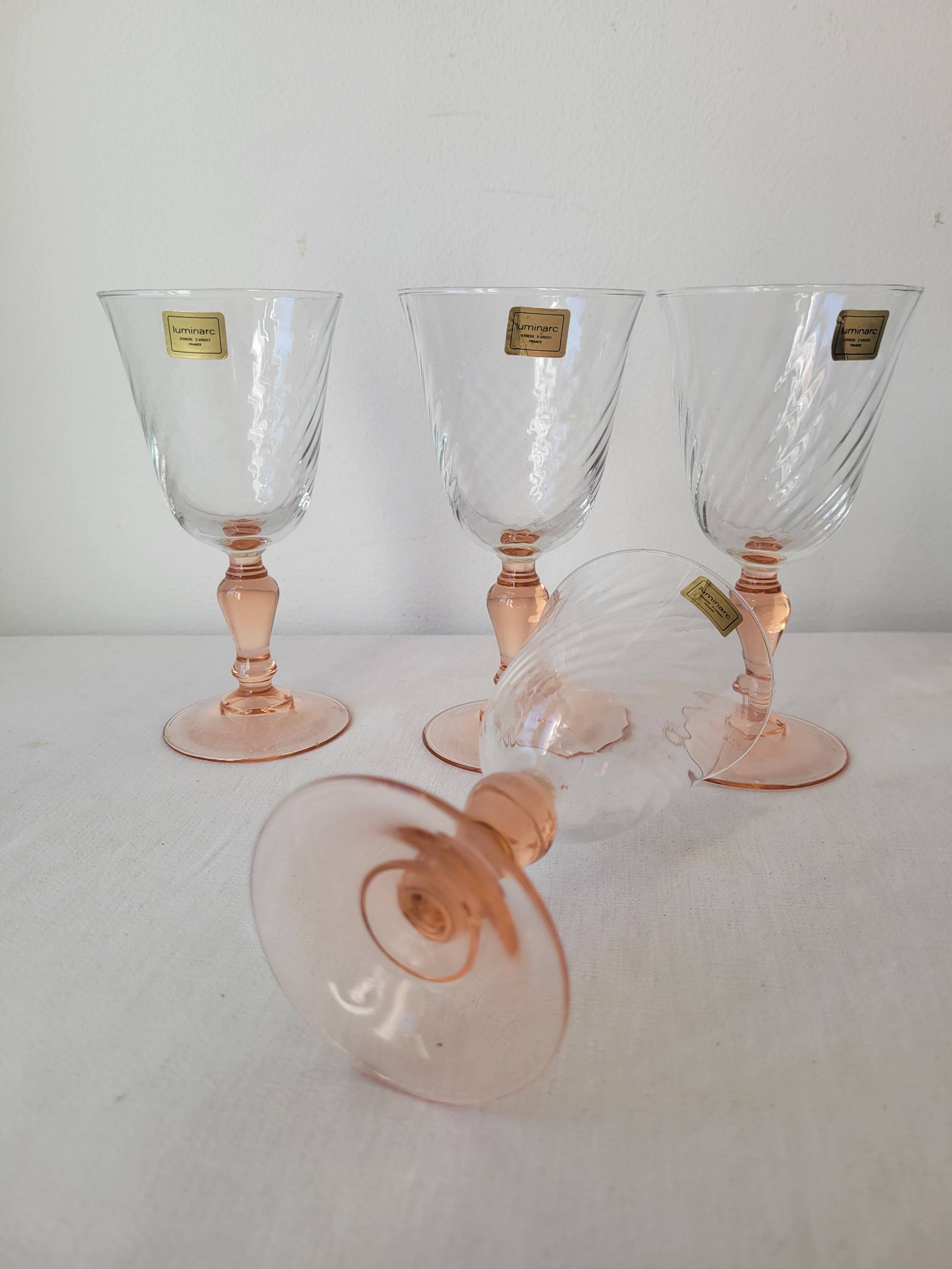 Set of 4 Rosaline Luminarc wine glasses