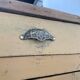 Yellow patina commercial counter from the 50s
