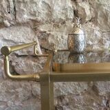 Desserte bar vintage two brass trays