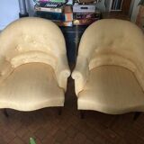 Pair of vintage toad armchairs