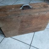 Suitcase box solid wood patinated trunk storage lock dp 0823312