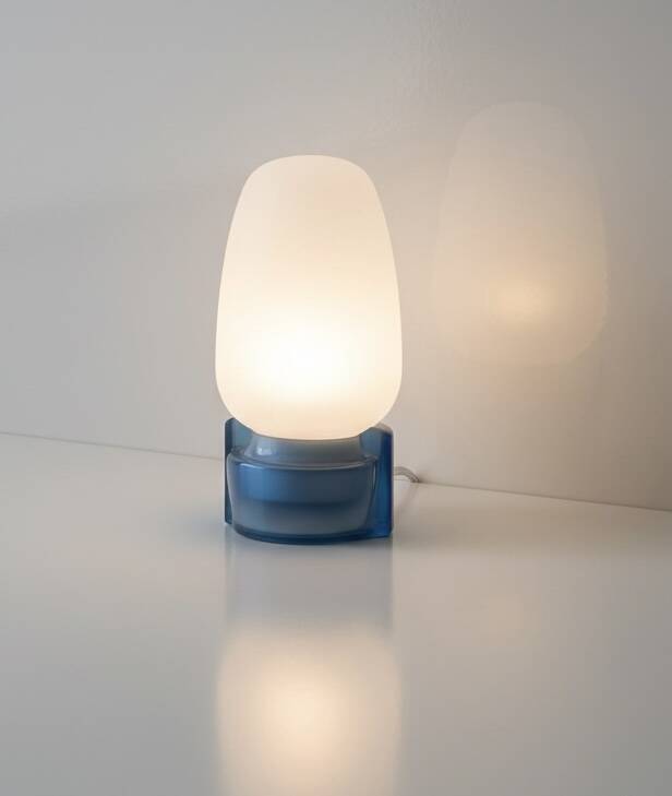 Vintage blue Tovi wall light Mid Century Modern/Space Age opaline scandi