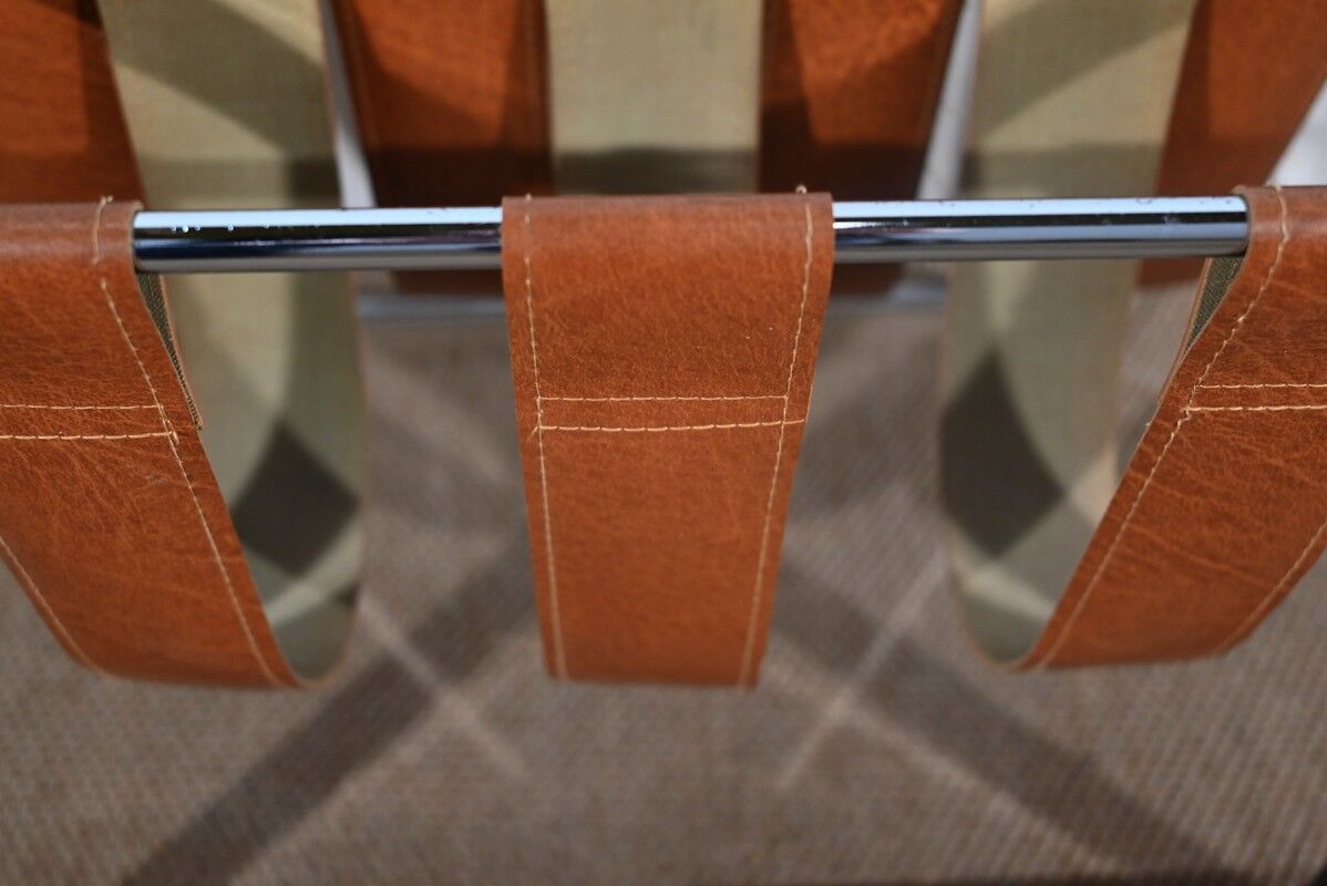 Leather and Chrome Magazine Holders "Novatrend" - XXth