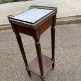 Louis XVI Napoleon III stool from the 19th century, white marble.