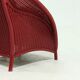 Set of 2 Sculptural Lounge Chairs in Red Lacquered Rattan 1970s