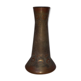 Art-nouveau glass vase electroplating Val Saint Lambert