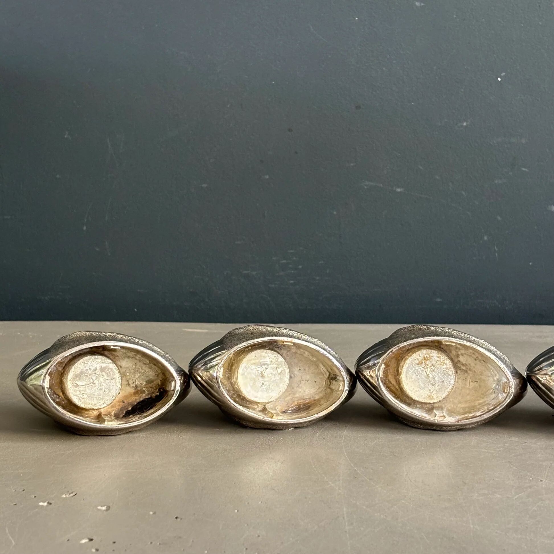 Set of 6 silver-plated swan candle holders
