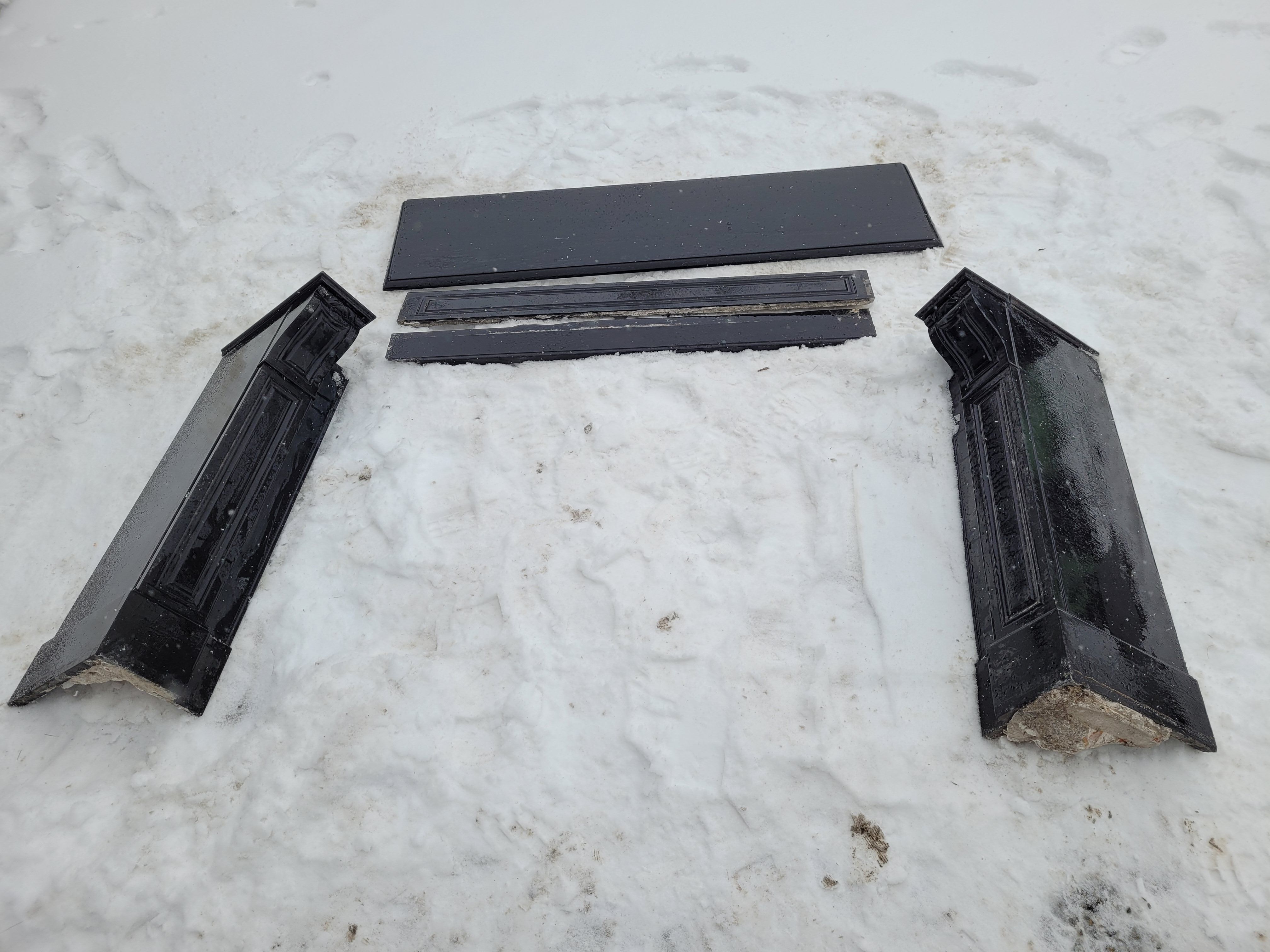 Belgian black marble fireplace without veining