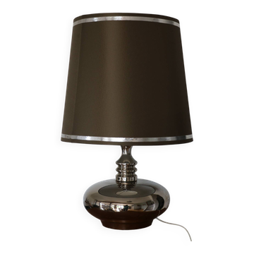 Silver ceramic lamp with shade 690mm