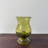 candle holder in biot green bubble glass from the 60s