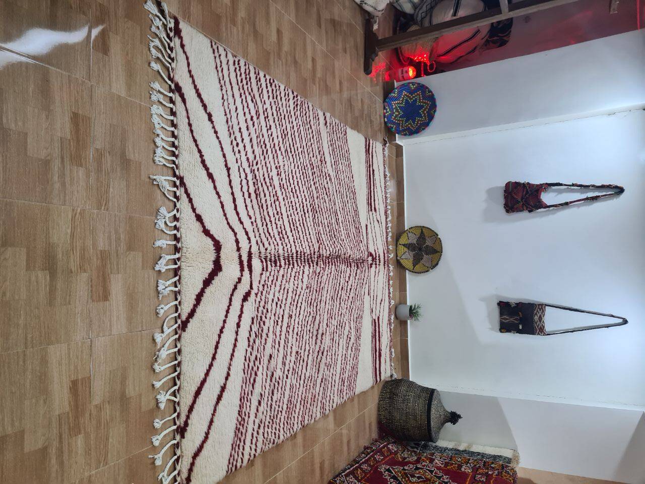 Handmade wool Berber rug 250x150 cm