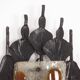 Mazzega. Pair of Brutalist wall lights in glass and iron. 1950s.